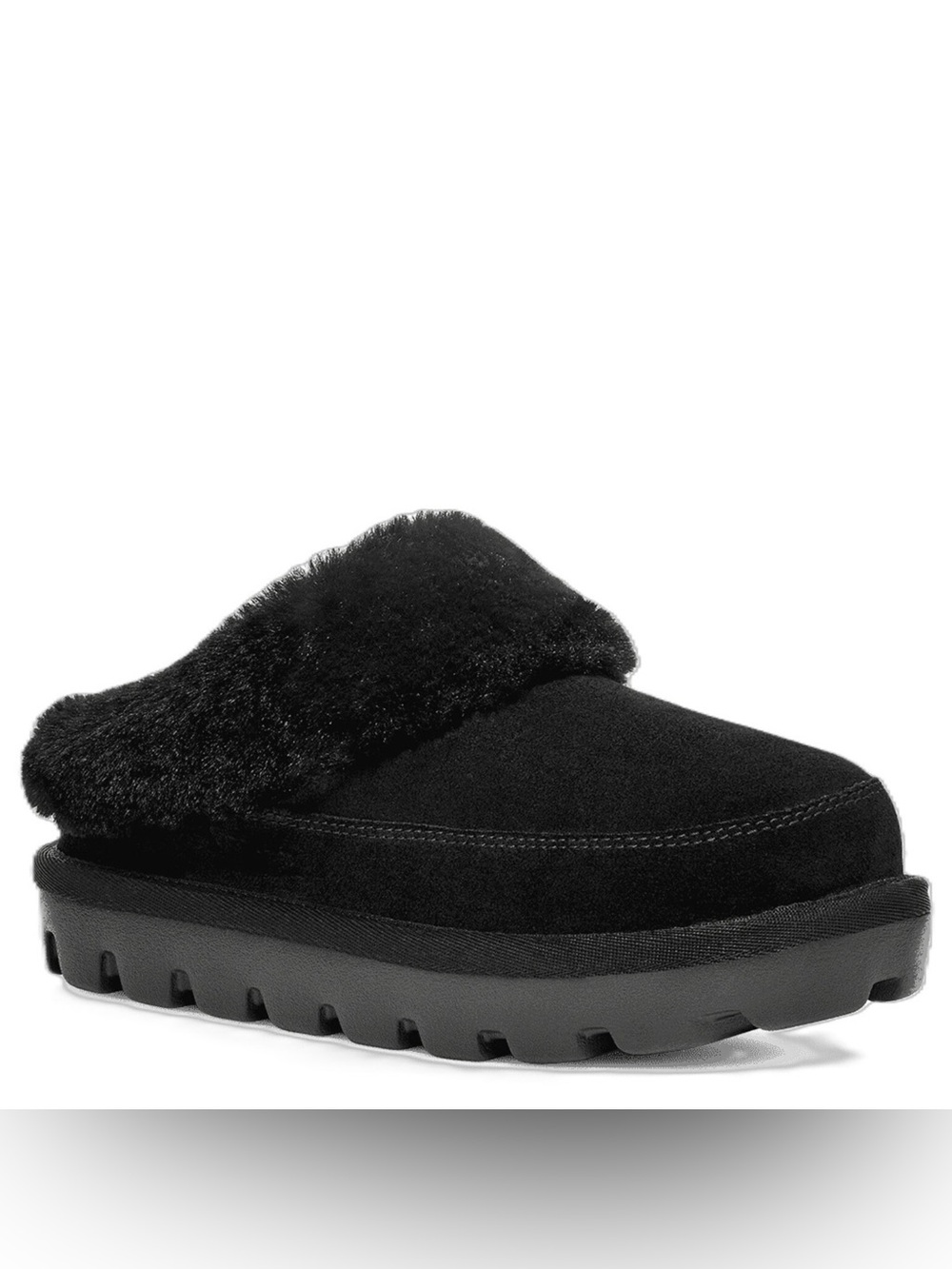 Koolaburra by UGG Tizzy Black Faux Fur Platform Clog Slippers Size 10